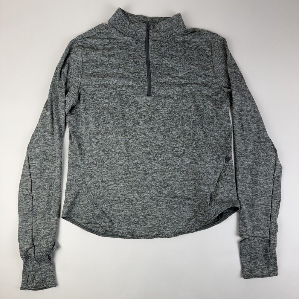 New Womens Nike Swift Dri-FIT UV 1/4-Zip Gray Running Top Shirt Size Medium NWT
